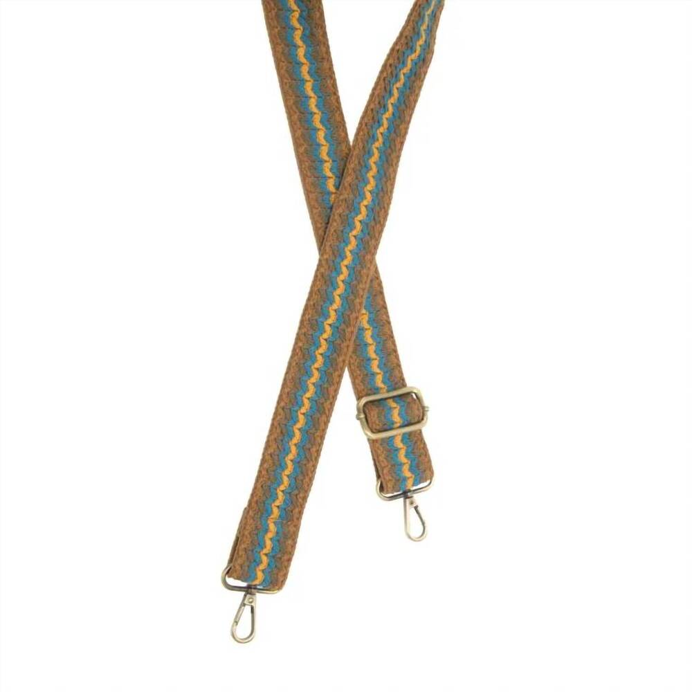 NEW JOY SUSAN women's wide guitar straps in yellow/turquoise simple woven